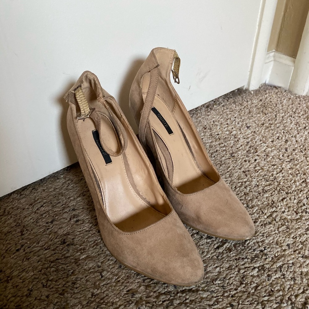 suede tan heels